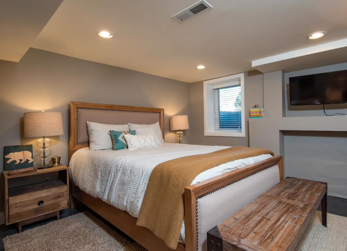 Turning a Basement into a Bright, Comfortable Bedroom